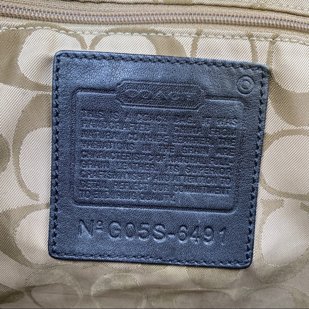 Coach Black Leather Tote with Contrast Stitching - Picture 7 of 7